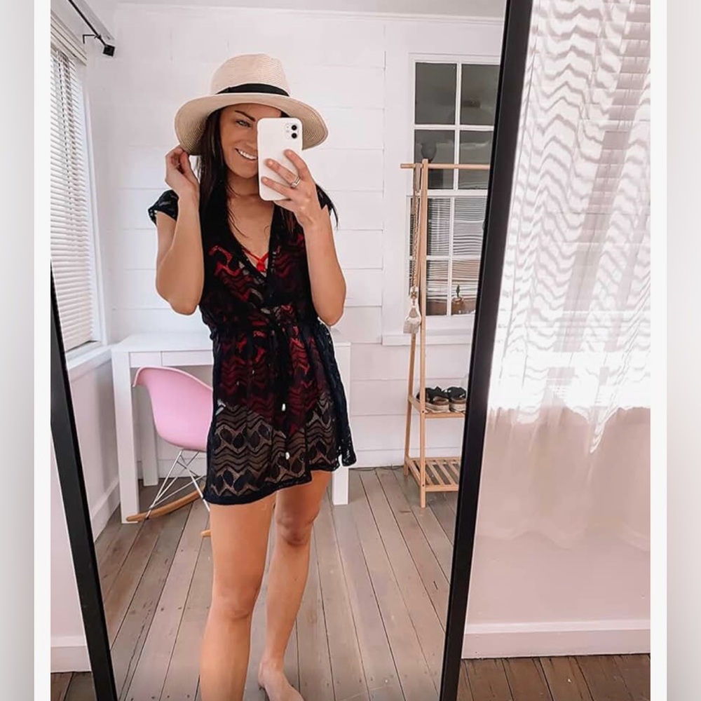 Women's Swimsuit Beach Cover Up Lace Beachwear Sheer Bathing Suit Coverups